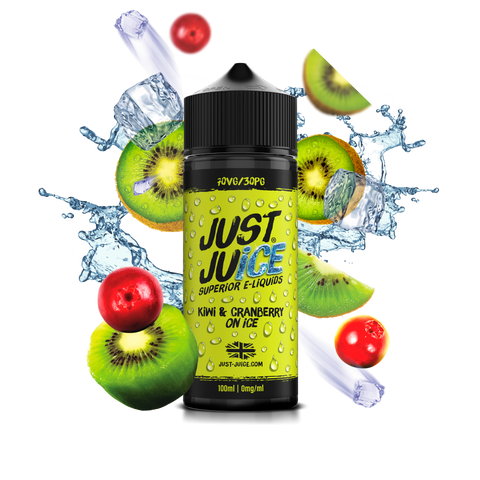 Just Juice 100ml Shortfill - Kiwi & Cranberry on ICE